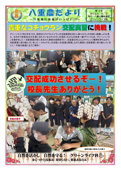 八重農だより【５号】コチョウラン交配実習 -1.jpg